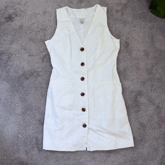 A NEW DAY LINEN BUTTON UP MINI DRESS - Picture 3 of 4